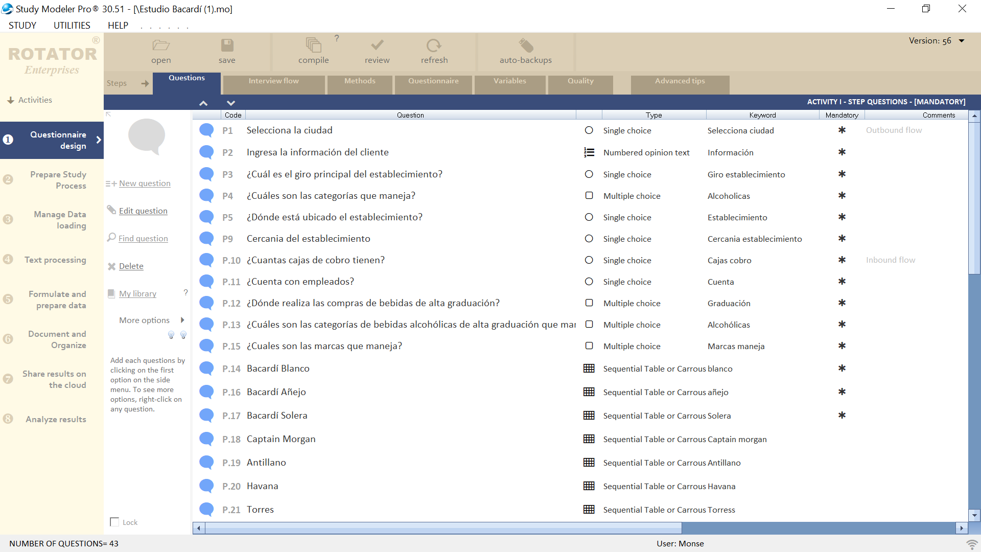screenshot of Rotator Survey